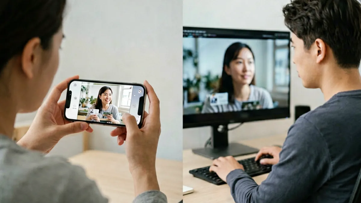 不同类型涩涩网站平台的用户场景对比图，展示移动端图文浏览与PC端视频播放的体验差异